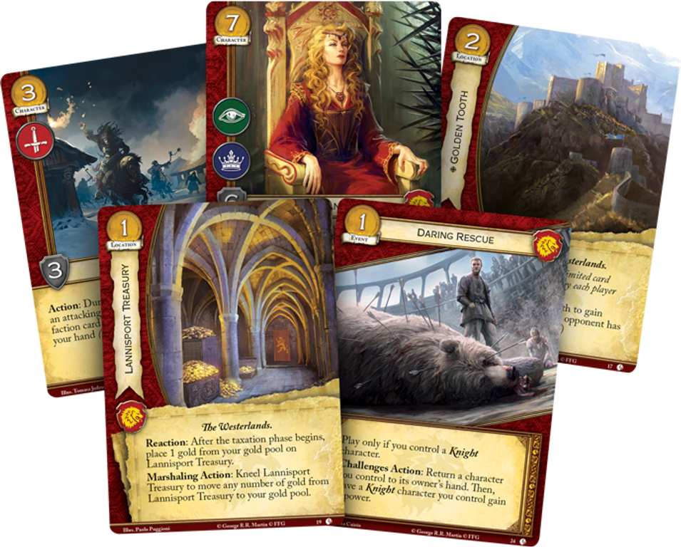 A Game of Thrones: The Card Game (Second Edition) - Lions of Casterly Rock cards