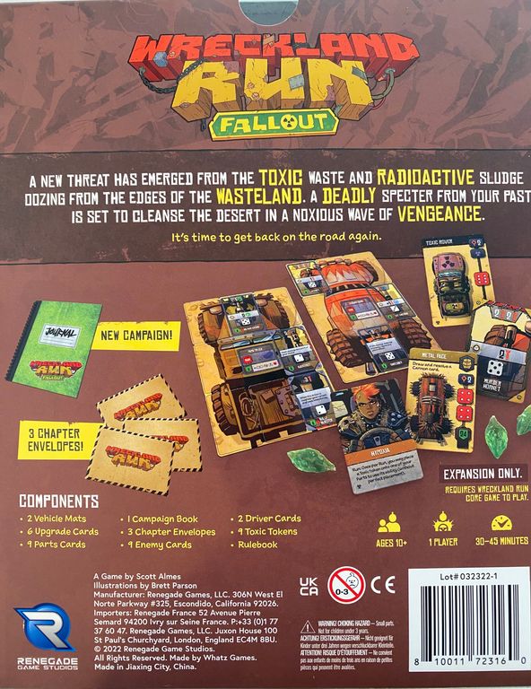 Wreckland Run: Fallout back of the box