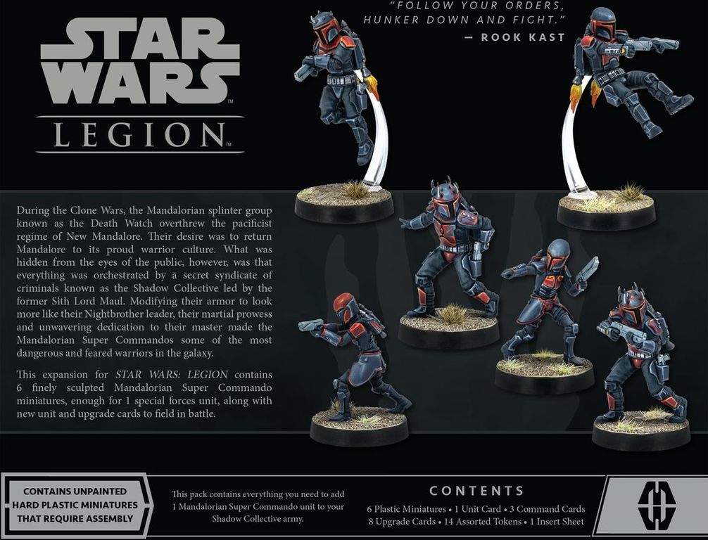 Star Wars: Legion - Mandalorianische Superkommandos rückseite der box