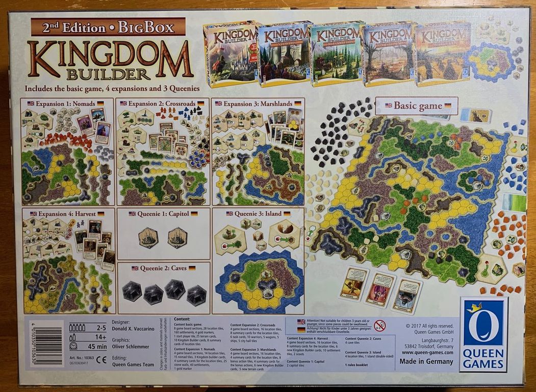 Kingdom Builder: Big Box (Second Edition) parte posterior de la caja