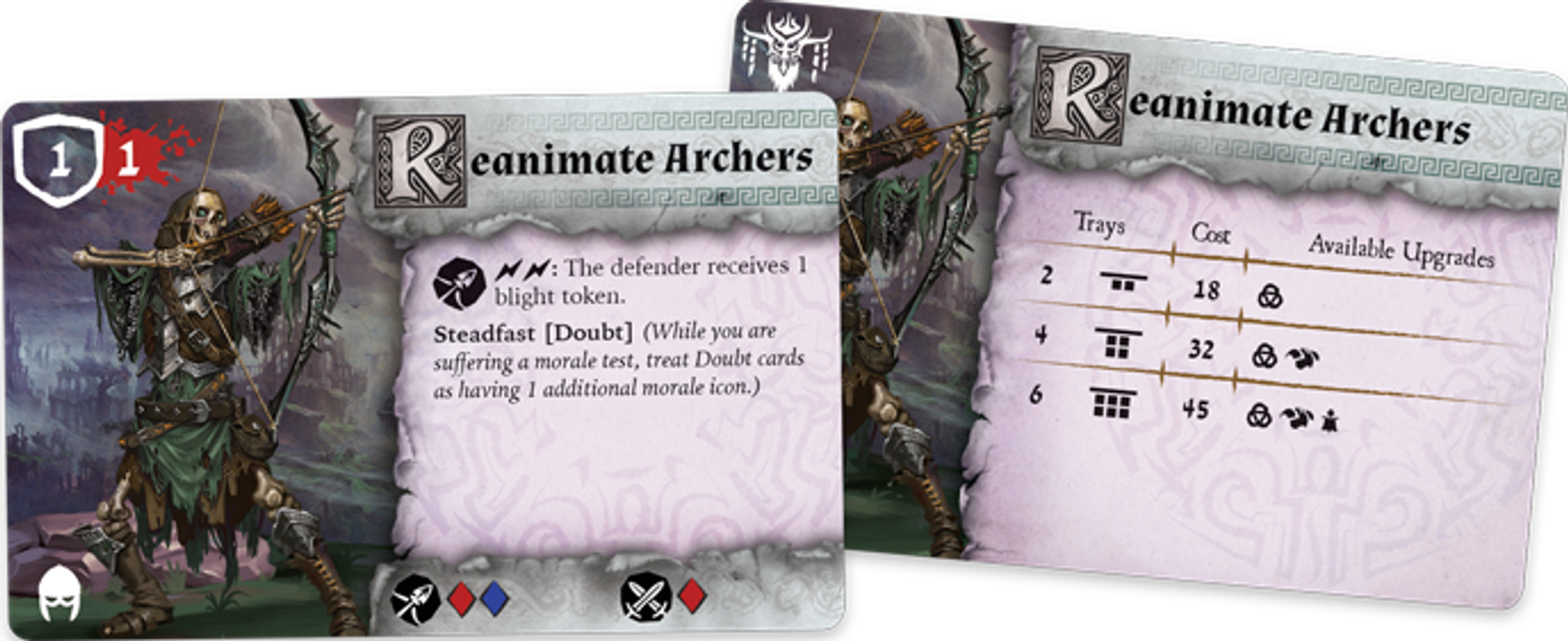 Runewars Miniatures Game: Reanimate Archers – Unit Expansion kaarten