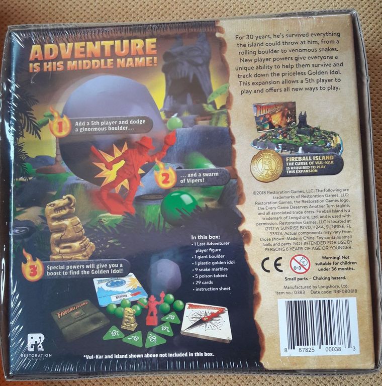 Fireball Island: The Curse of Vul-Kar – The Last Adventurer achterkant van de doos