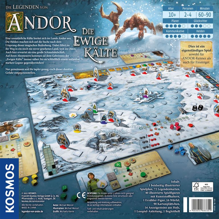 Die Legenden von Andor: Die Ewige Kälte rückseite der box