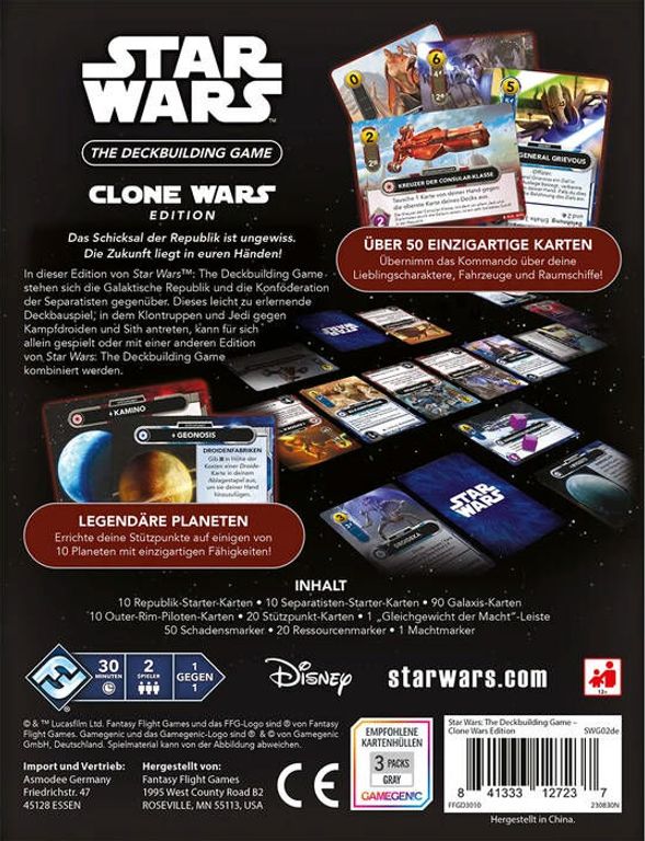 Star Wars: The Deckbuilding Game - Clone Wars Edition rückseite der box