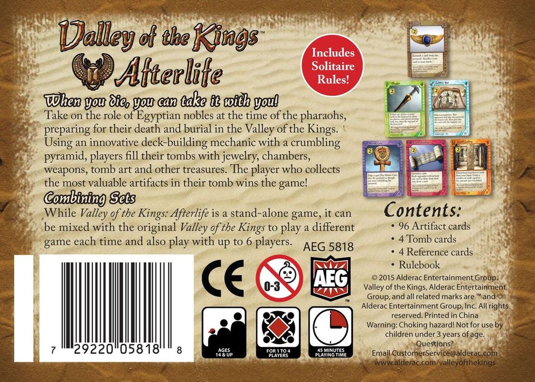 Valley of the Kings: Afterlife rückseite der box