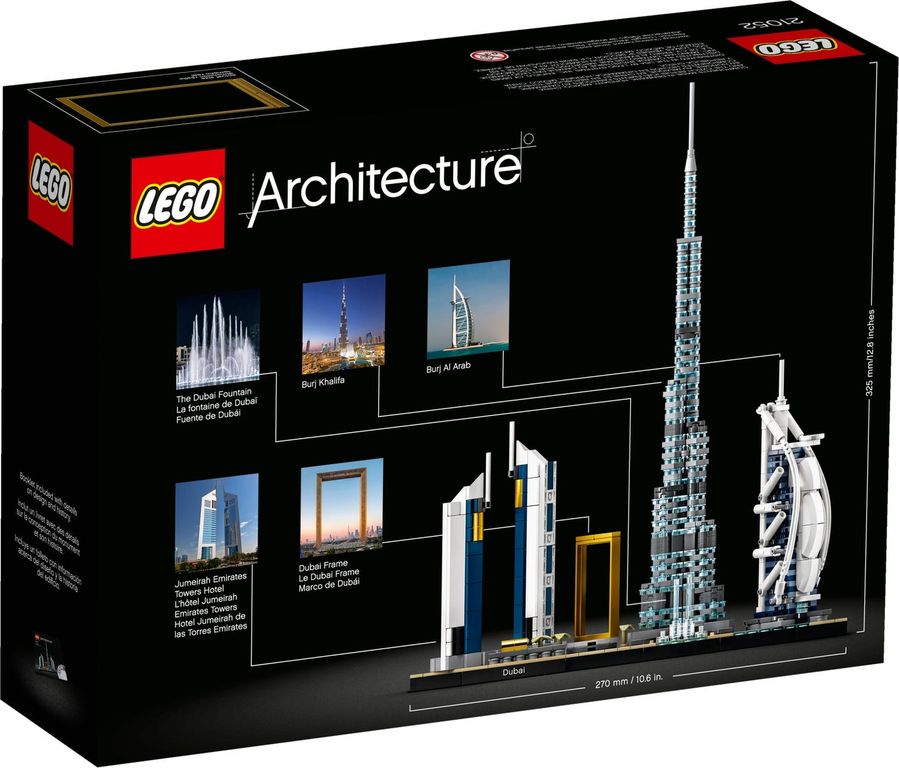 LEGO® Architecture Dubái parte posterior de la caja