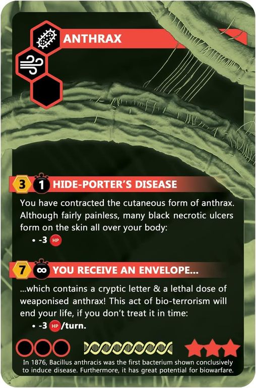 ImmunoWars: the Most Infectious Card Game Anthrax card