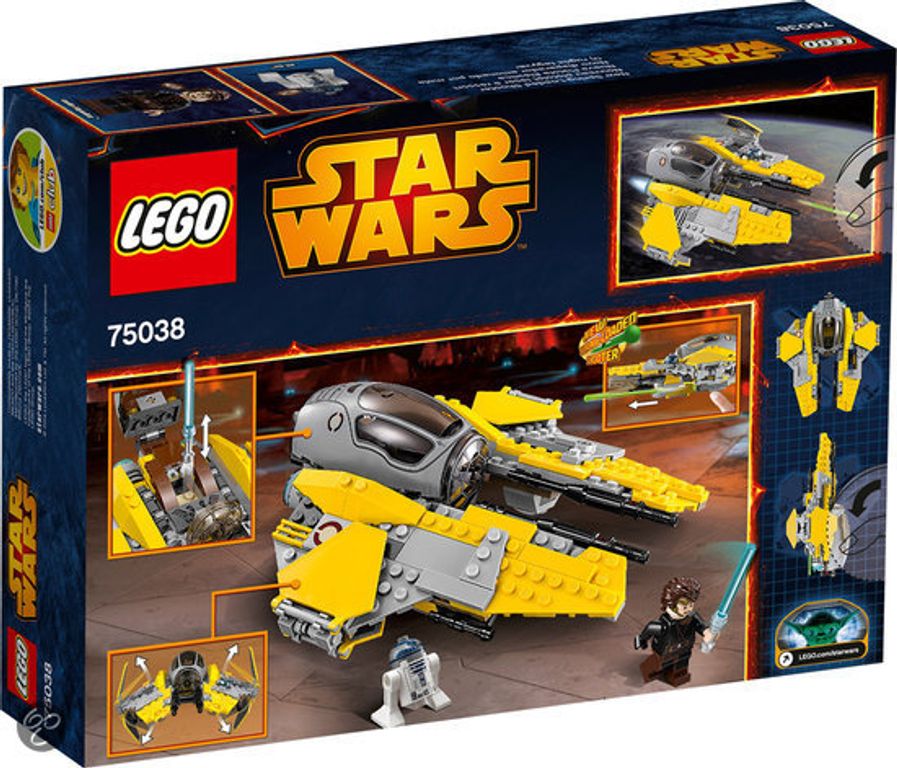 LEGO® Star Wars Jedi Interceptor parte posterior de la caja