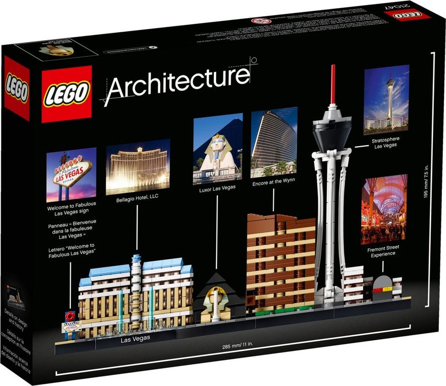 LEGO® Architecture Las Vegas parte posterior de la caja