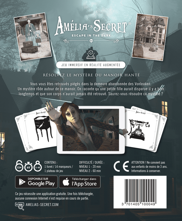 Amelia's Secret back of the box