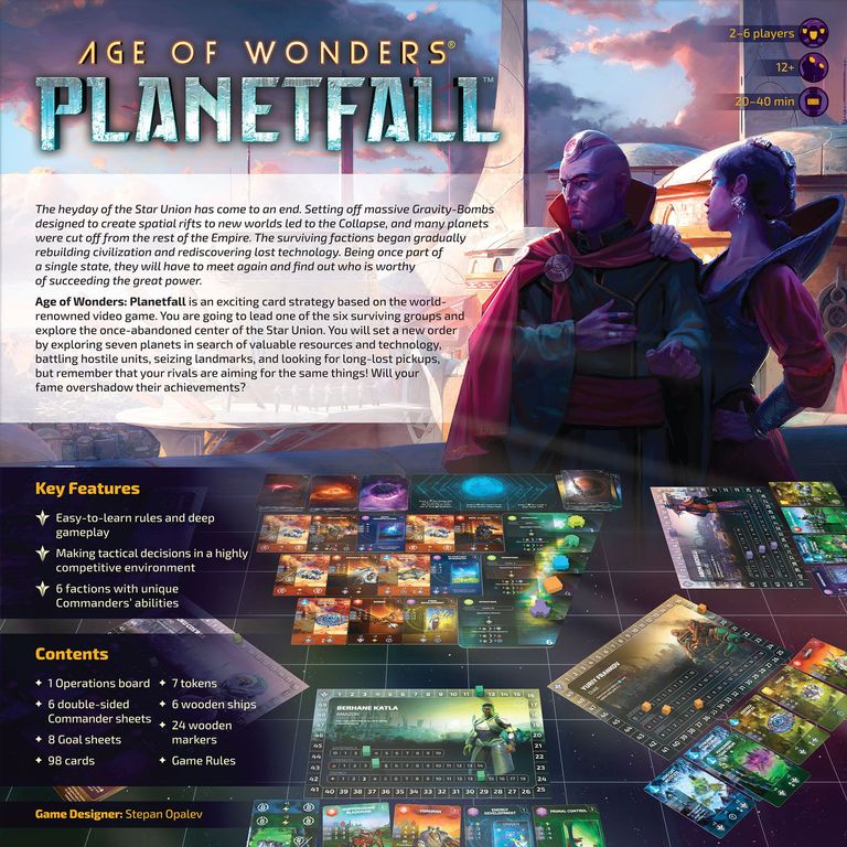 Age of Wonders: Planetfall parte posterior de la caja
