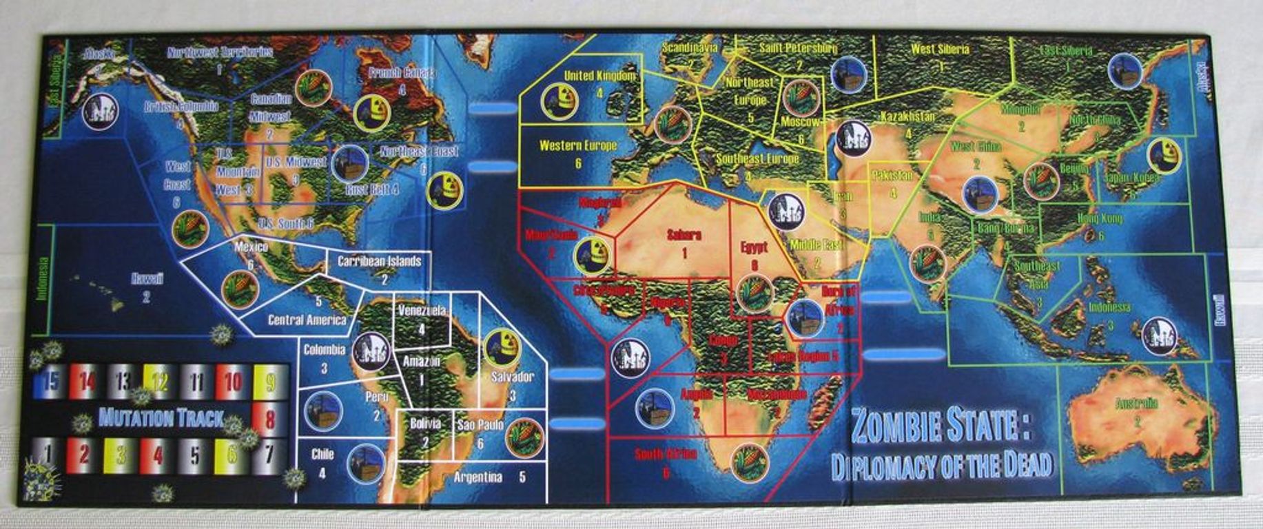 Zombie State: Diplomacy of the Dead game board