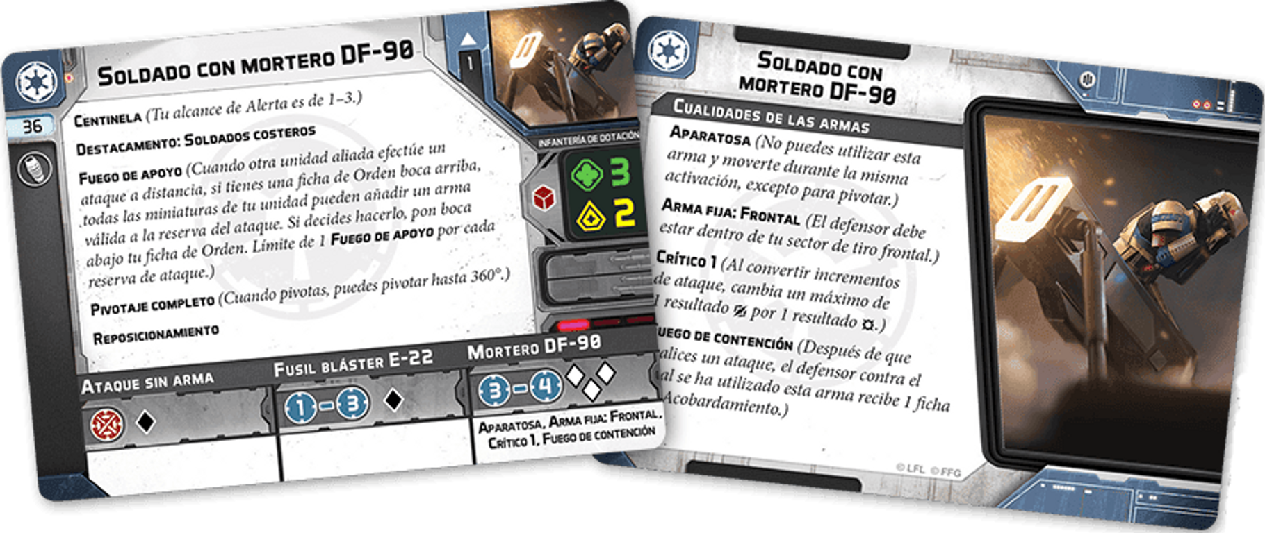 Star Wars Legión: Soldados Costeros Imperiales cartas