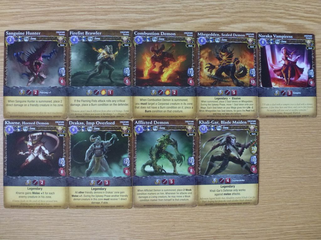 Mage Wars: Academy  Warlock Expansion kaarten