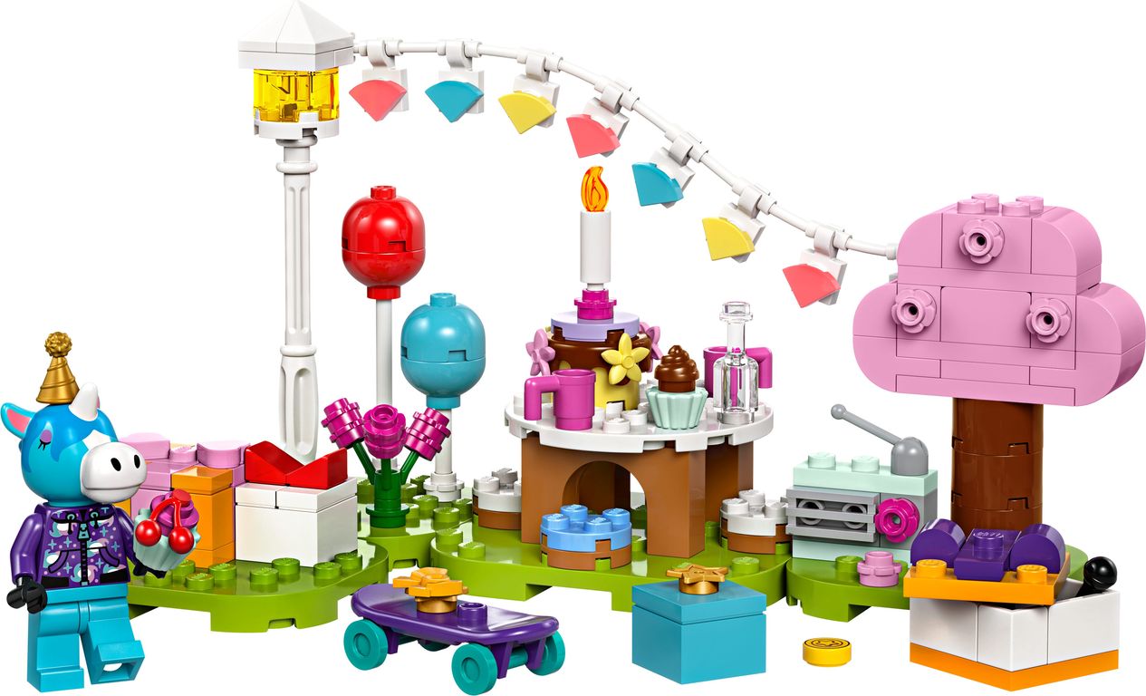 LEGO® Animal Crossing Julian's Birthday Party components
