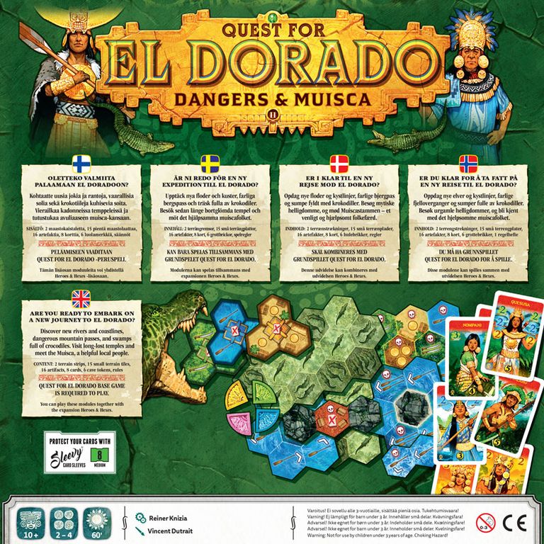 The Quest for El Dorado: Dangers & Muisca parte posterior de la caja