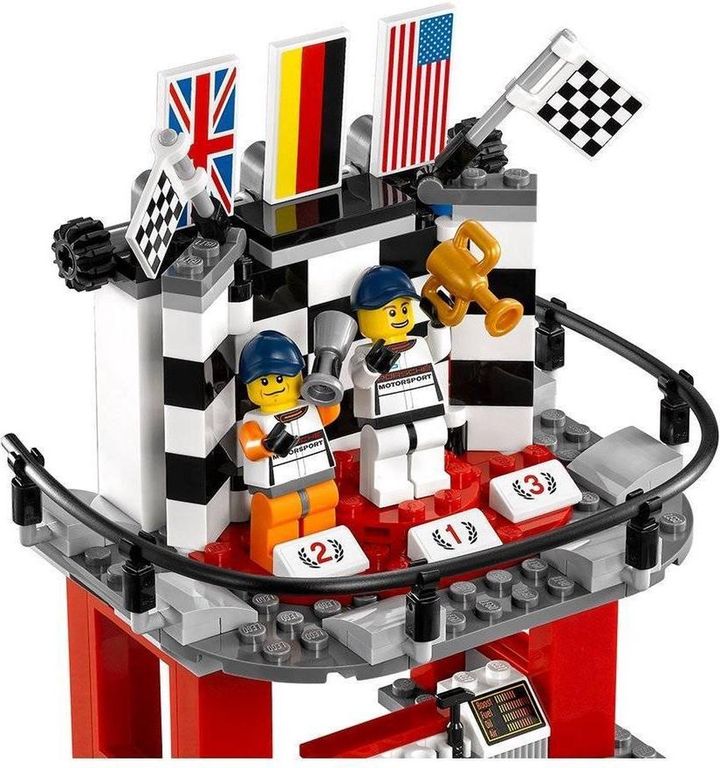 LEGO® Speed Champions Linea del traguardo Porsche 911 GT minifigure