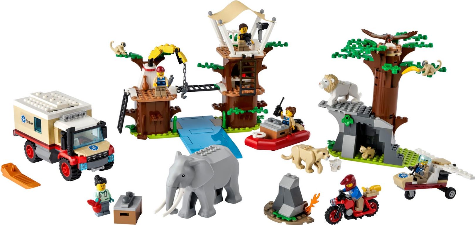 LEGO® City Le camp de sauvetage des animaux sauvages composants