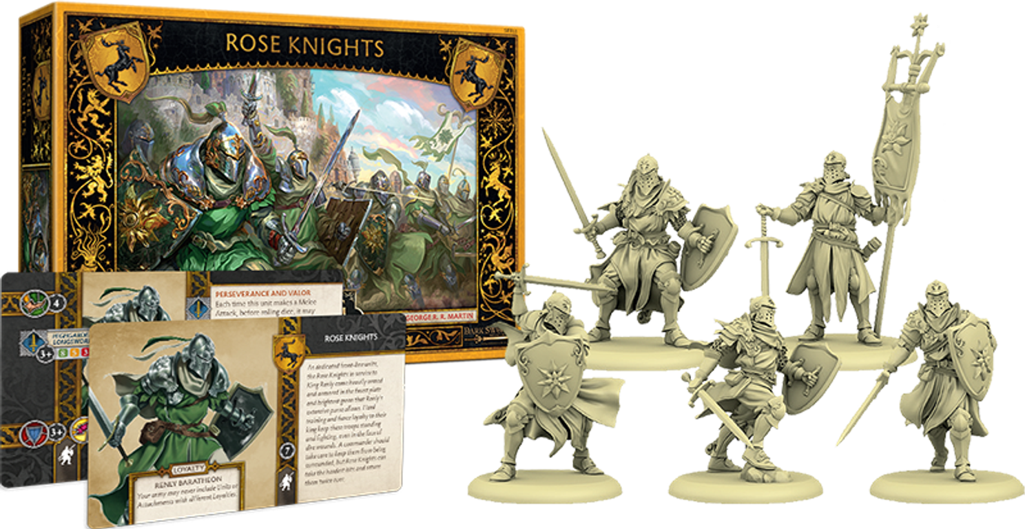 A Song of Ice & Fire: Tabletop Miniatures Game – Rose Knights components