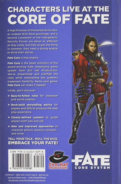 Fate: Core System back of the box