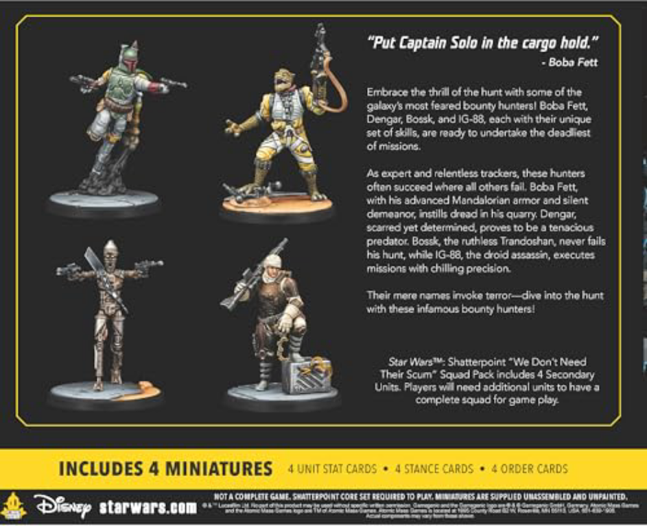 Star Wars: Shatterpoint - We Don’t Need Their Scum Squad Pack torna a scatola