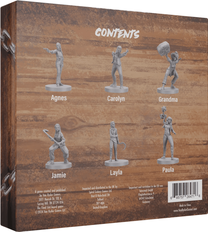 Final Girl: Guest Stars Miniatures parte posterior de la caja