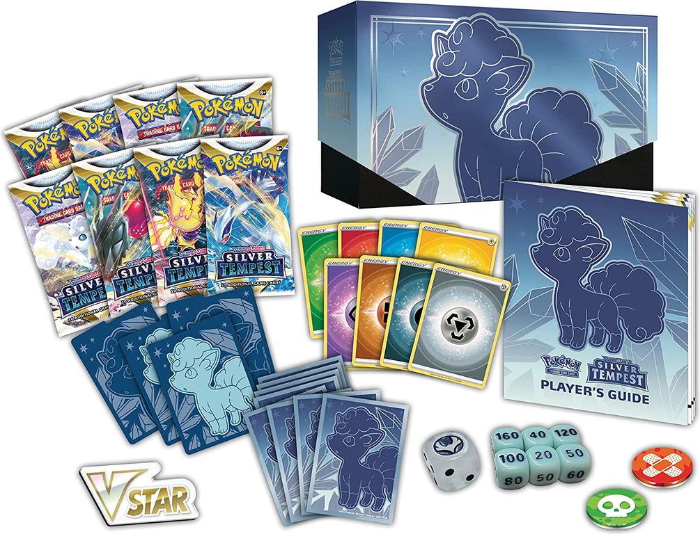 Pokémon TCG: Sword & Shield-Silver Tempest Elite Trainer Box komponenten