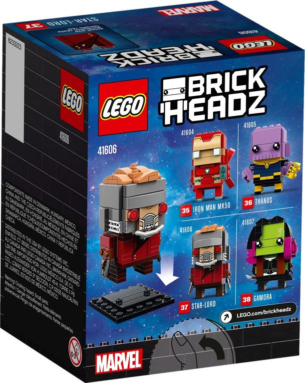 LEGO® BrickHeadz™ Star-Lord parte posterior de la caja