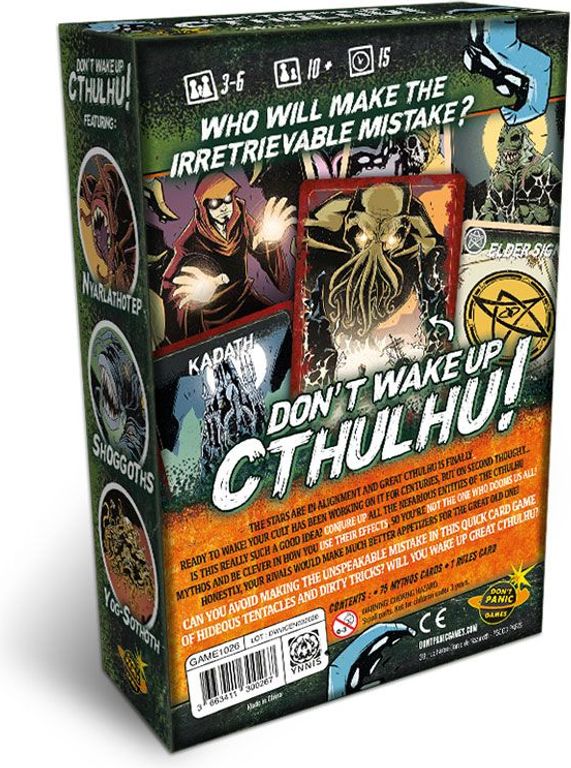 Don't wake up Cthulhu! achterkant van de doos