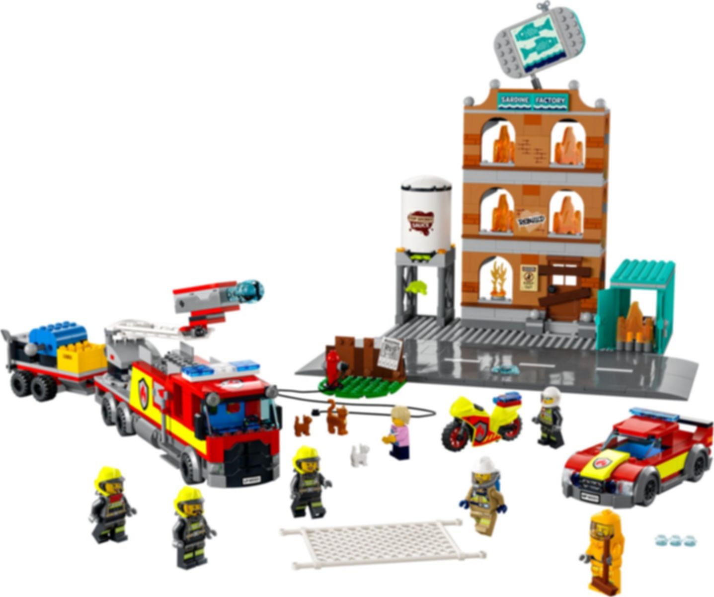LEGO® City Feuerwehreinsatz mit Löschtruppe komponenten