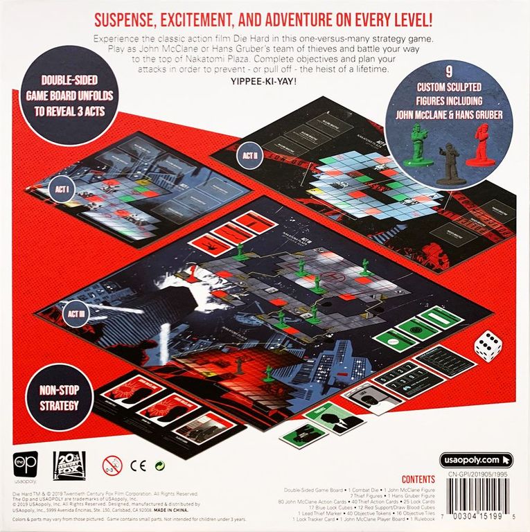 Die Hard: The Nakatomi Heist Board Game parte posterior de la caja