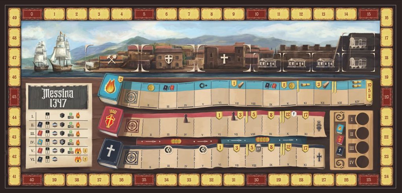 Messina 1347 game board