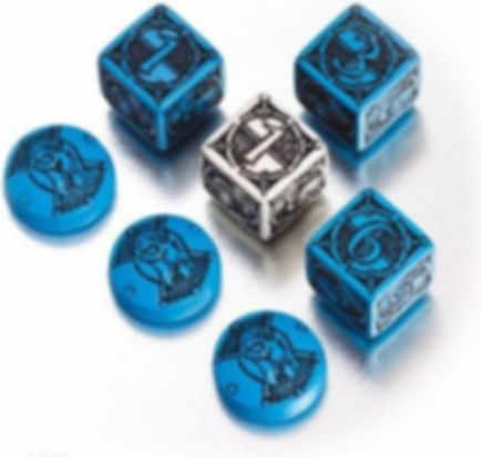 Kingsburg: Dice and Tokens (Blue) componenten