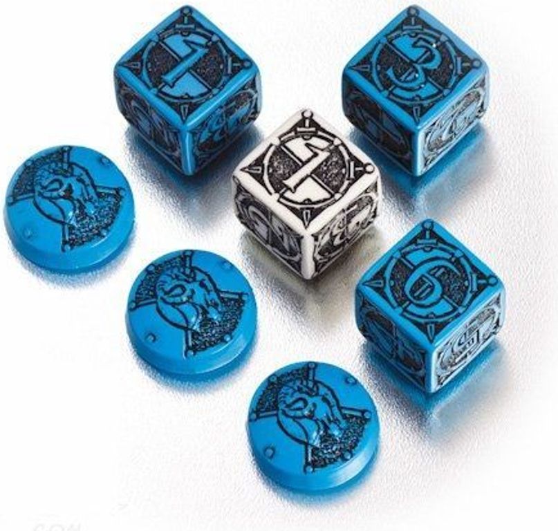 Kingsburg: Dice and Tokens (Blue) components