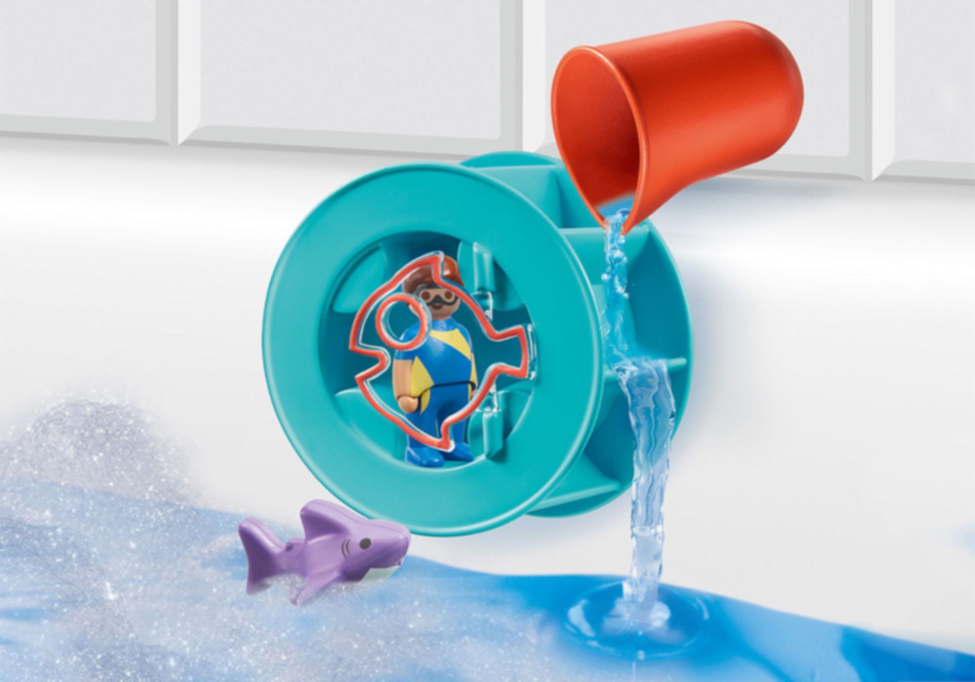 Playmobil® 1.2.3 Water Wheel with Baby Shark