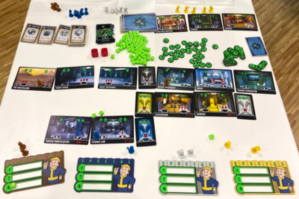 Fallout Shelter: The Board Game componenten
