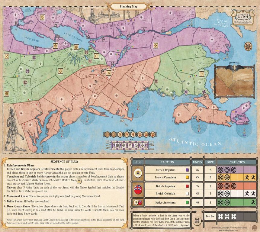 Academy Games | 1754 Conquest: The French and Indian War | Board Game | 2-4  Players