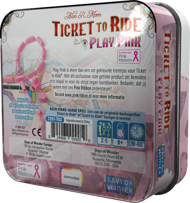 Ticket to Ride: Play Pink achterkant van de doos