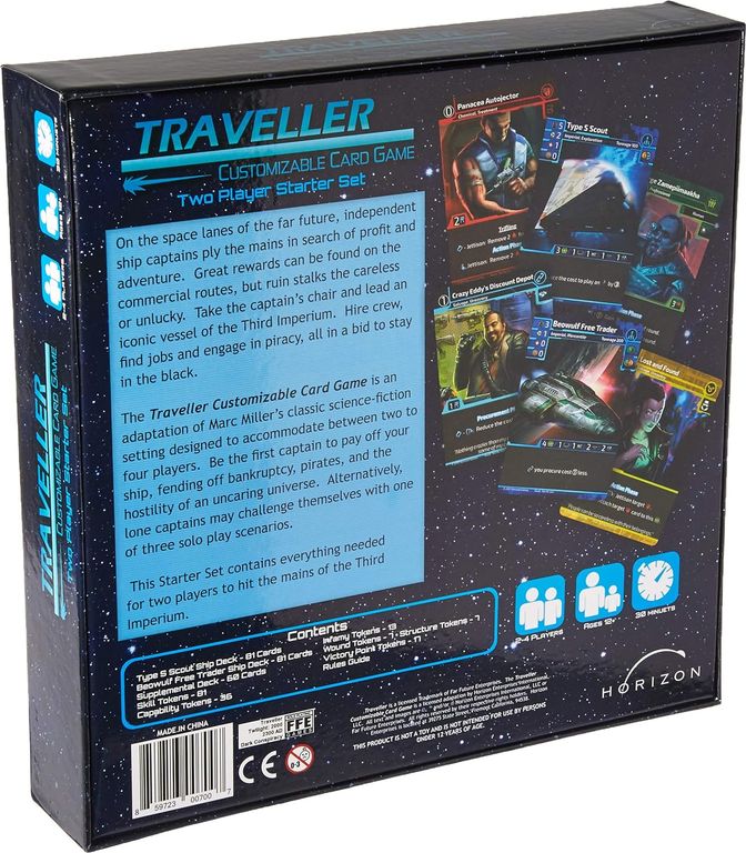 Traveller Customizable Card Game: Two Player Starter Set parte posterior de la caja