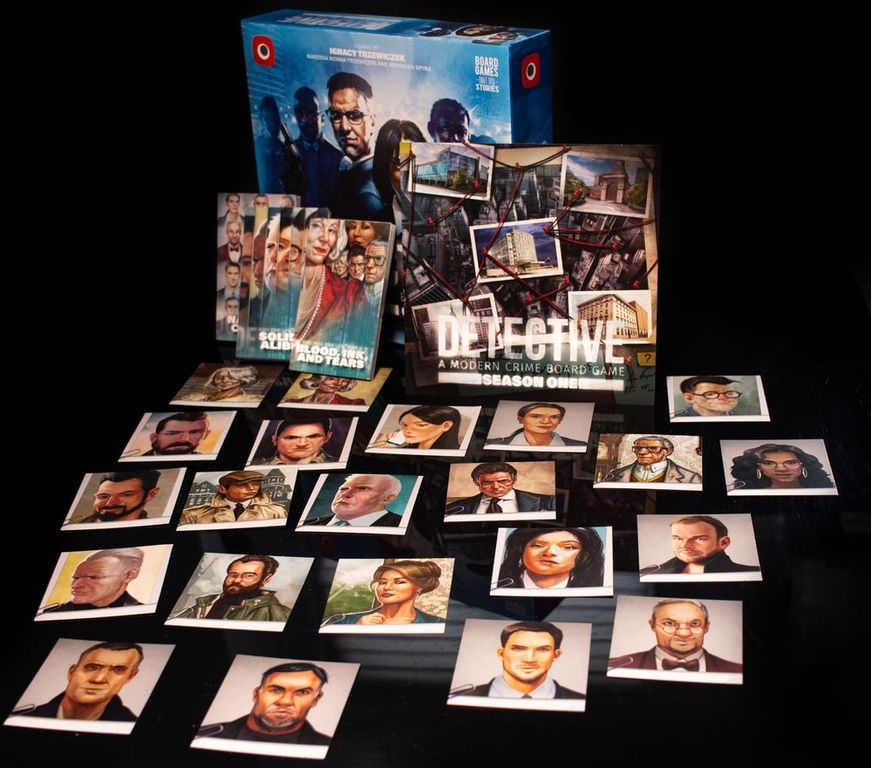 Detective: A Modern Crime Board Game – Season One components