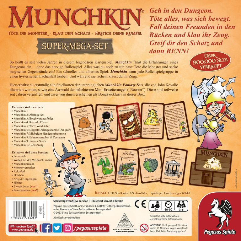 Munchkin Super-Mega-Set parte posterior de la caja