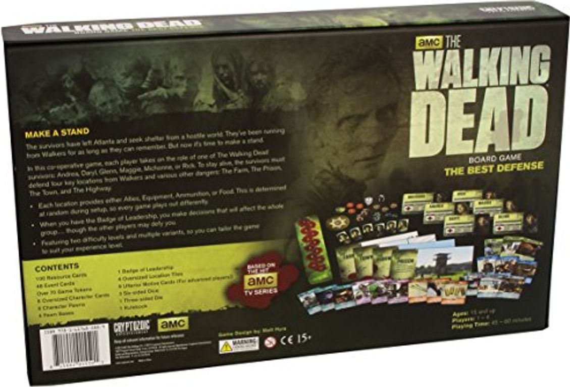 The Walking Dead Board Game: The Best Defense back of the box