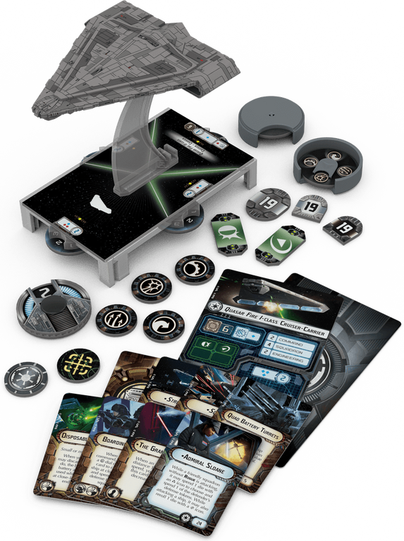 Star Wars: Armada – Imperial Light Carrier Expansion Pack componenten