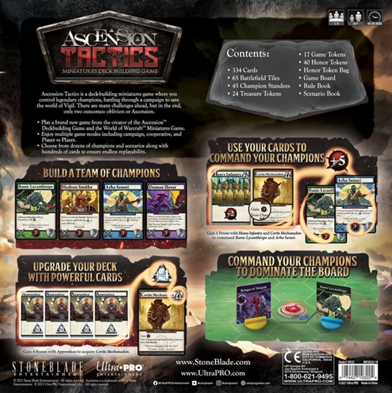 Ascension Tactics: Miniatures Deckbuilding Game dos de la boîte