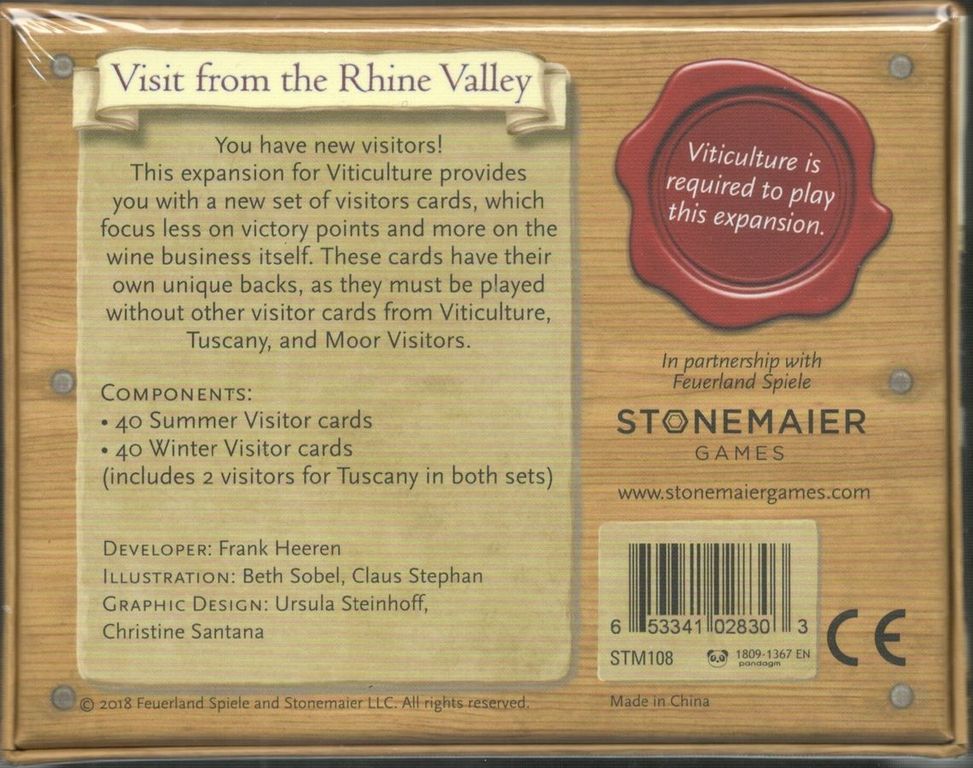 Viticulture: Visitantes del valle del Rin parte posterior de la caja