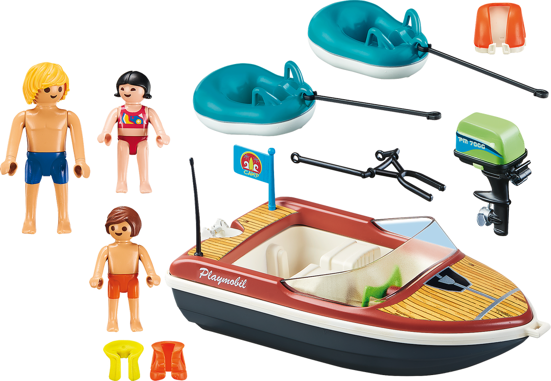 Playmobil® Family Fun Speedboat with Tube Riders components