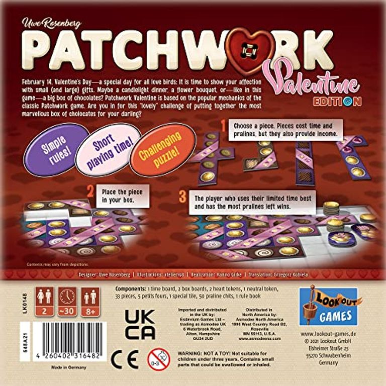 Patchwork: Valentine's Day Edition rückseite der box