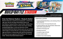 Pokémon TCG: Sword & Shield—Brilliant Stars Build & Battle Stadium back of the box