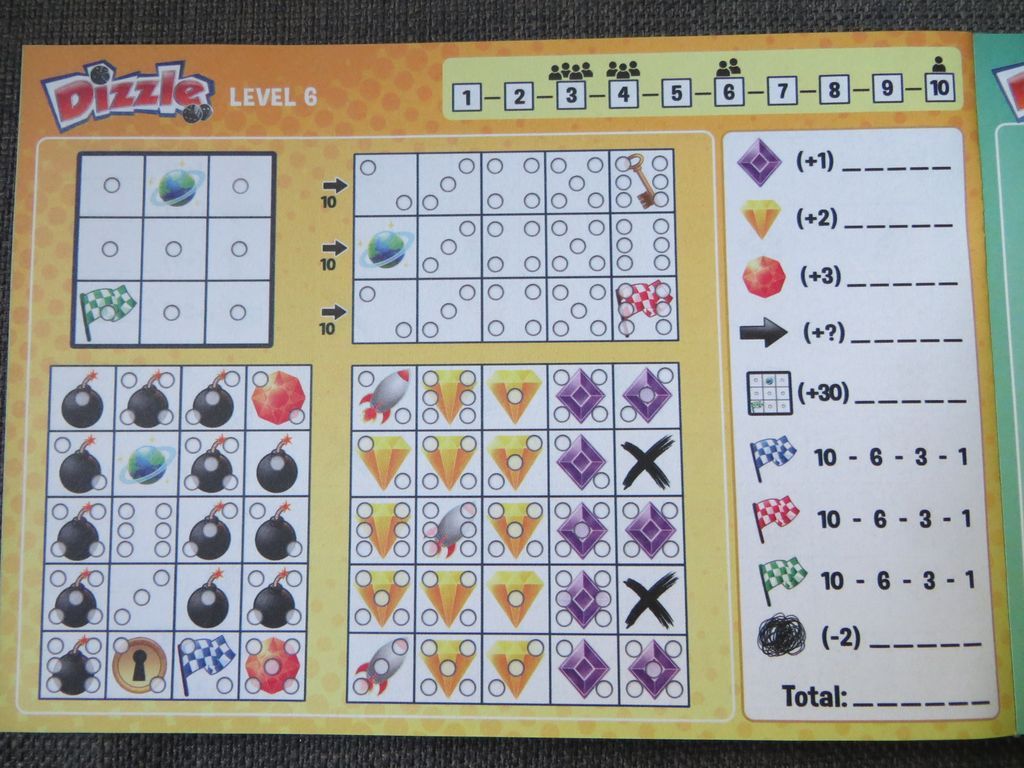 Dizzle: Levels 5-8 game board