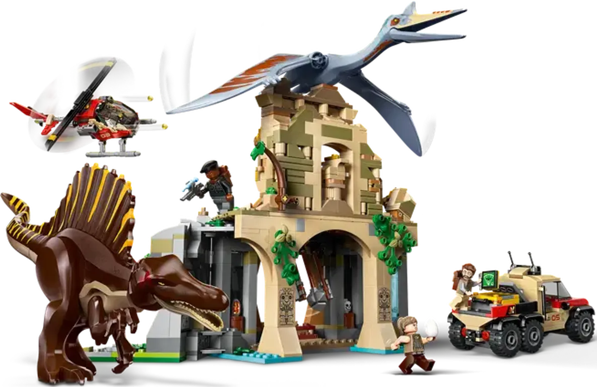 LEGO® Jurassic World Spinosaurus & Quetzalcoatlus Air Mission components